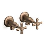 Cascade Washing Machine Tap Pr, Cross in Antique Brass Light