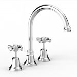 Chrome Cascade Sink Set, Vanity, Cross in Chrome