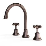 Armada Bronze Cascade Sink Set, Vanity, Cross in Armada Bronze