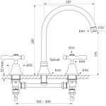 Cascade Spa Set, Hob, CD Lever dimensions image