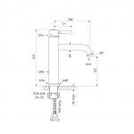Cascade Basin Mixer, Mid 133h dimensions image
