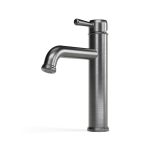 Cascade Basin Mixer, Mid 133h in Brushed Graphite