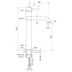 Cascade Basin Mixer, Swivel Tall 215h dimensions image