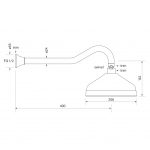 Cascade Swan Neck Shower dimensions image