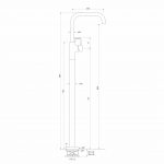 Pegasi Floor Bath Mixer Square dimensions image