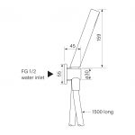 Pegasi Hand Shower on Hook, Micro dimensions image