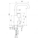 Pegasi M Basin Mixer Square 160 dimensions image