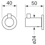 Pegasi Robe Hook dimensions image