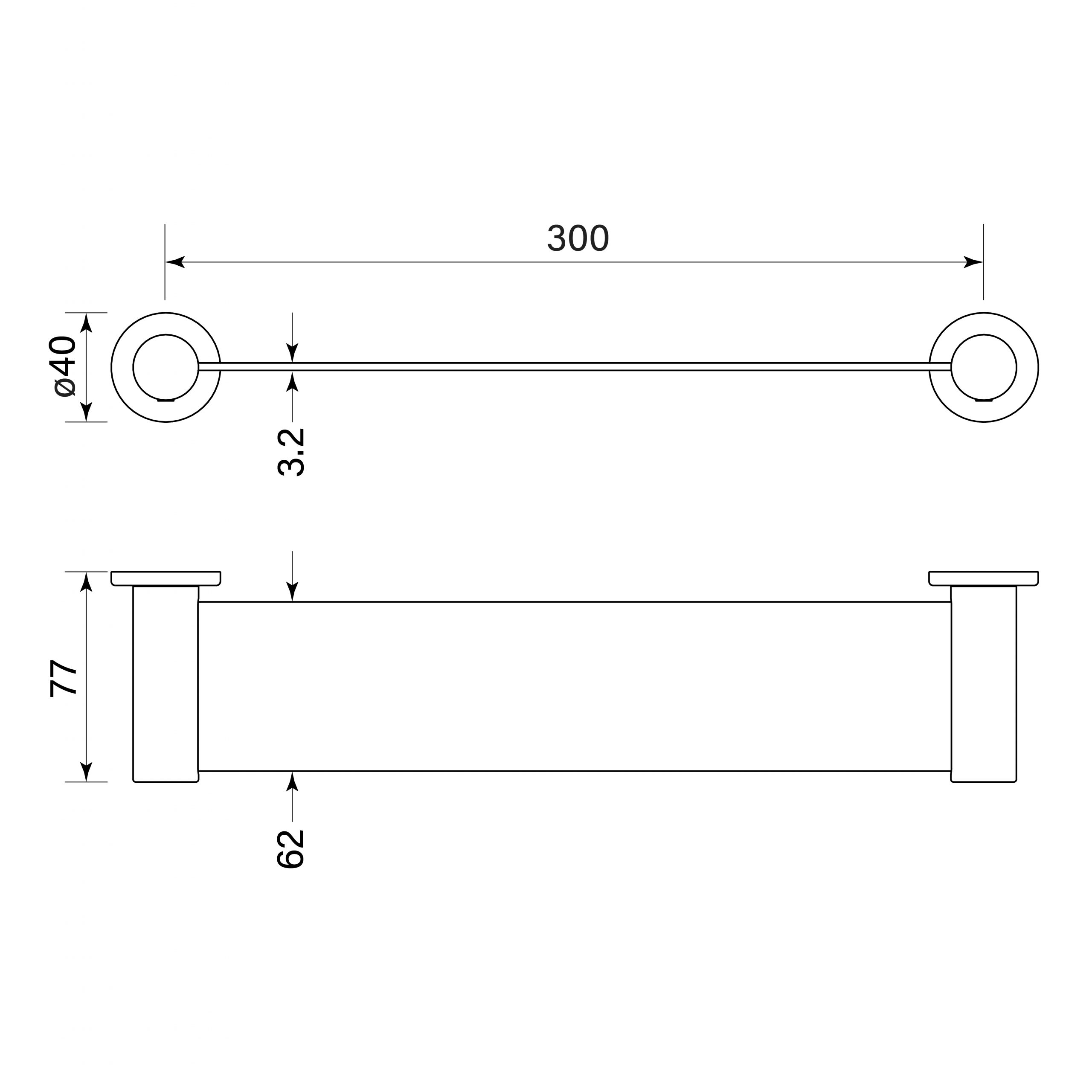 Pegasi Shower Shelf, Metal 300 Narrow dimensions image