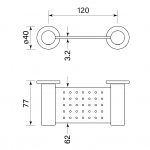 Pegasi Soap Dish, Metal dimensions image