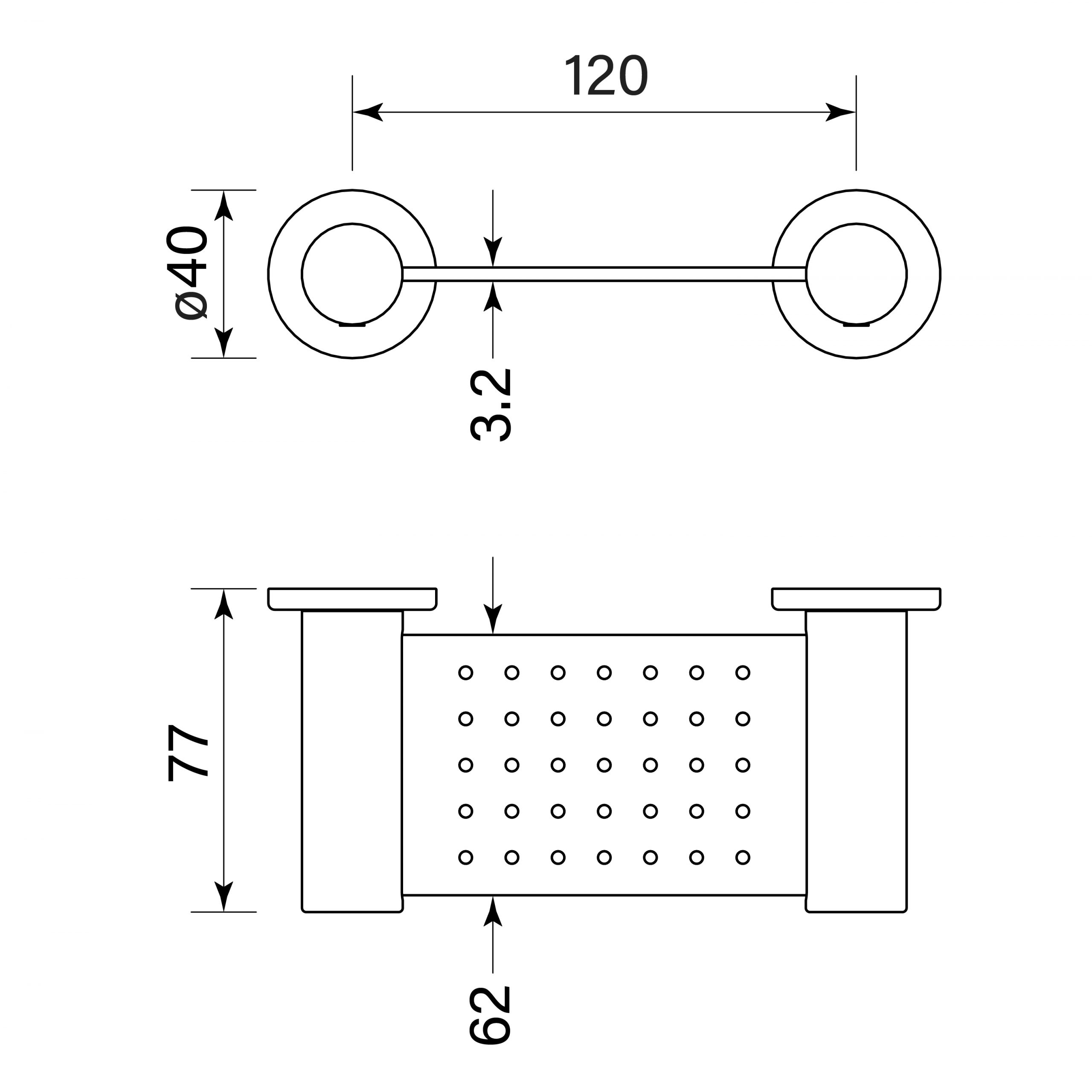 Pegasi Soap Dish, Metal dimensions image