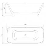 Silkstone Elbe Bath dimensions image