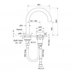 Zero Progresiv Smooth Basin Mixer Curve dimensions image