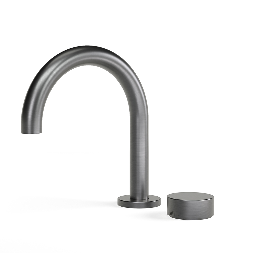 Zero Progresiv Smooth Basin Mixer Curve in Brushed Graphite
