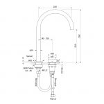 Zero Progresiv Smooth Sink Mixer Curve dimensions image