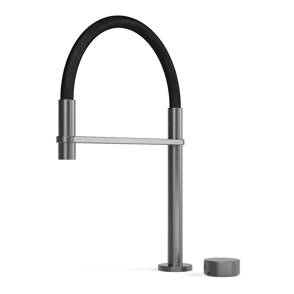 Zero Progresiv Smooth Sink Mixer Pull Down in Brushed Graphite