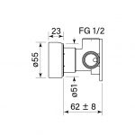 Zero Progresiv Smooth Wall Mixer dimensions image
