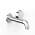 Chrome Zero Progresiv Smooth Wall Basin Mixer Set, 150 in Chrome