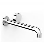 Chrome Zero Progresiv Smooth Wall Basin Mixer Set, 250 in Chrome