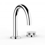 Chrome Zero Progresiv Knurl Basin Mixer Curve in Chrome