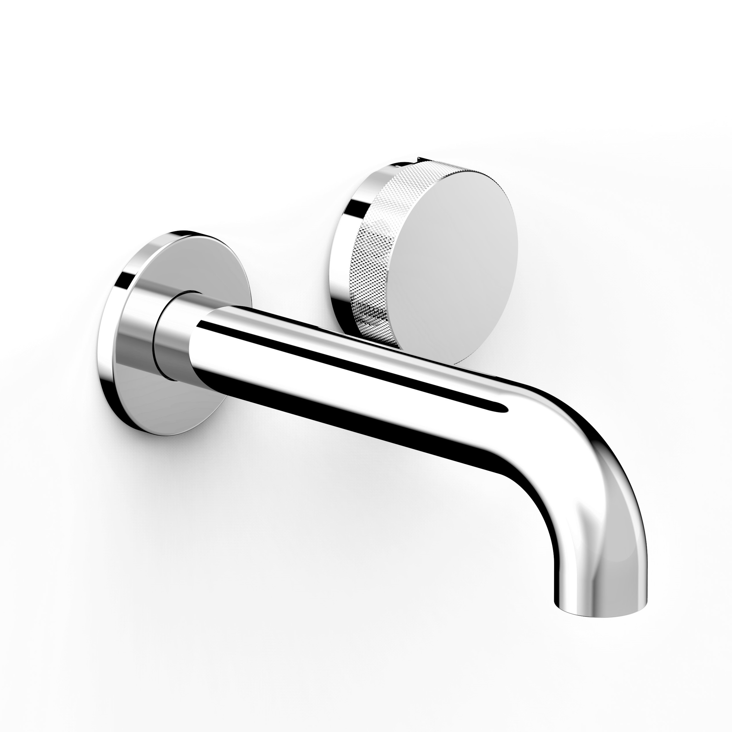 Chrome Zero Progresiv Knurl Wall Basin Mixer Set, 150 in Chrome