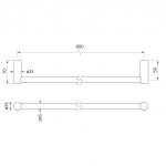 Pegasi NF Towel Rail Single 600 dimensions image