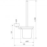 Pegasi NF Toilet Brush Holder dimensions image