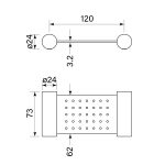 Pegasi NF Soap Dish, Metal dimensions image