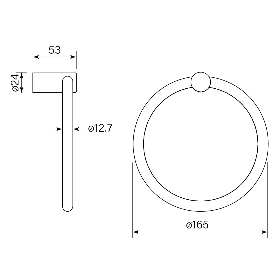 Pegasi NF Towel Ring dimensions image