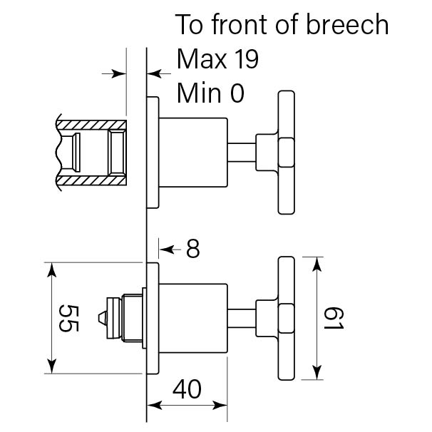 Chisel D Wall Tap Pr dimensions image