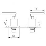Chisel D Lever Hob Tap Pr dimensions image