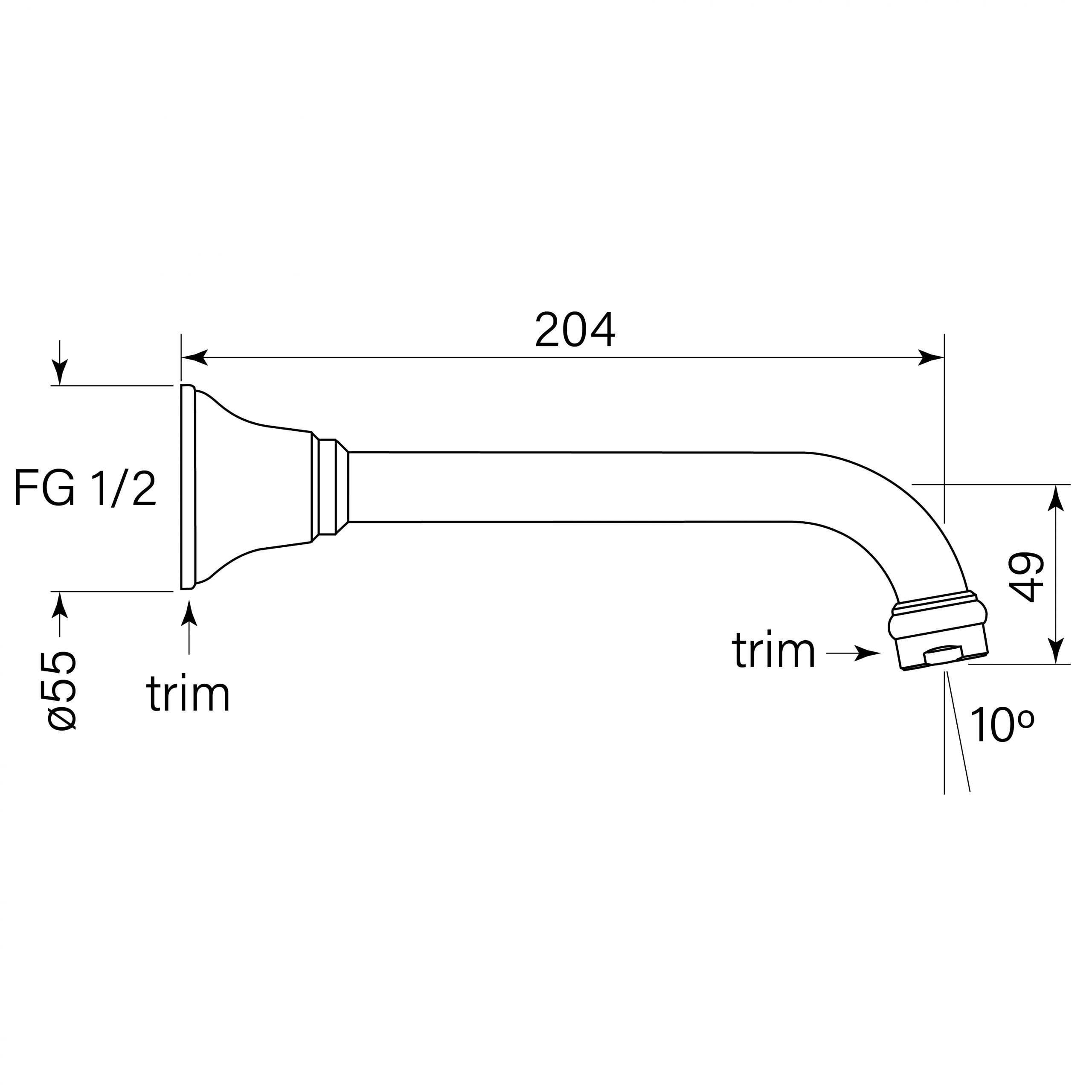 Cascade Bath Outlet 200 dimensions image