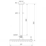 Zeos Ceiling Shower dimensions image