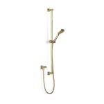 Raw Brushed Brass Zeos Slide Shower, Retrof 900, 90sq in Raw Brushed Brass
