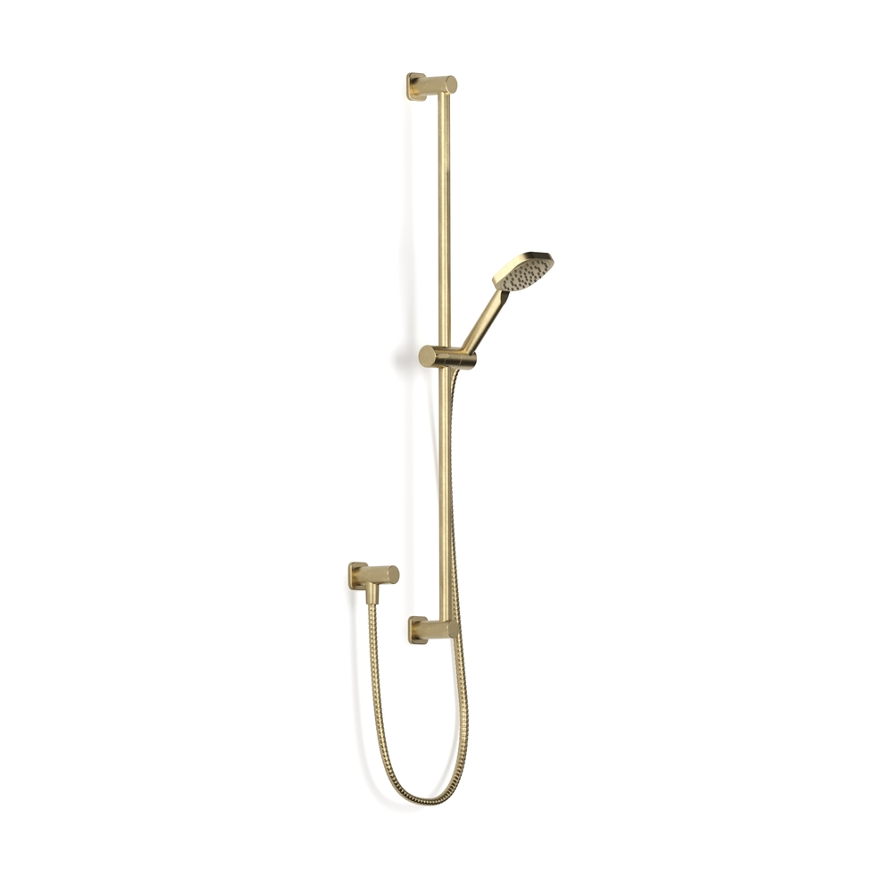 Raw Brushed Brass Zeos Slide Shower, Retrof 900, 90sq in Raw Brushed Brass