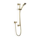 Raw Brushed Brass Zeos Slide Shower, Retrof 600, 90sq in Raw Brushed Brass