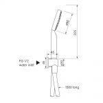 Zeos Hand Shower on Hook dimensions image