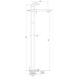 Zeos Floor Bath Mixer dimensions image