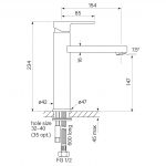 Zeos Basin Mixer, Mid 147h dimensions image