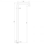 Zeos Floor Bath Spout dimensions image