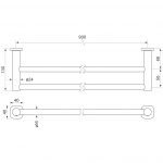 Zeos Towel Rail Double 900 dimensions image