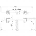 Zeos Glass Shelf dimensions image
