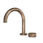 Antique Brass Light Zero Progresiv Knurl Basin Mixer Curve in Antique Brass Light