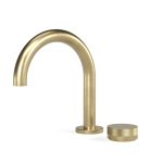 Raw Brushed Brass Zero Progresiv Knurl Basin Mixer Curve in Raw Brushed Brass