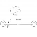 Cascade Towel Rail Single 900 dimensions image