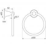 Cascade Towel Ring dimensions image