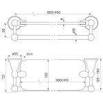 Cascade Glass Shelf and Rail, 600 dimensions image