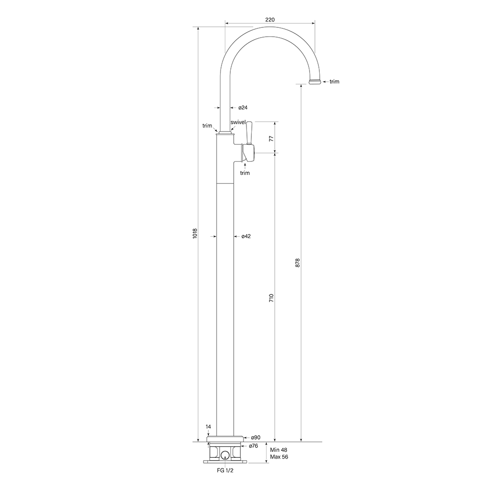 Cascade Dual Shower 900 dimensions image