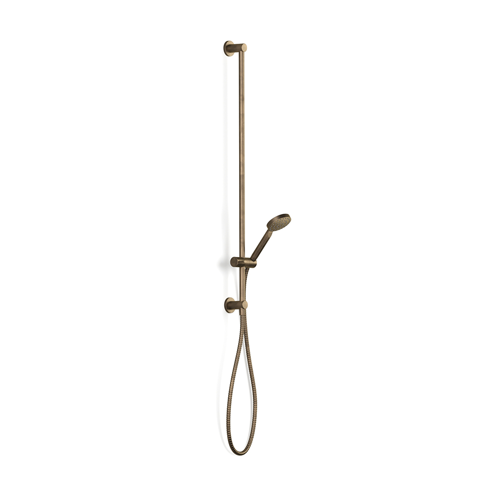 Pegasi Slide Shower, Inflow 900, 90rnd in Antique Brass Light