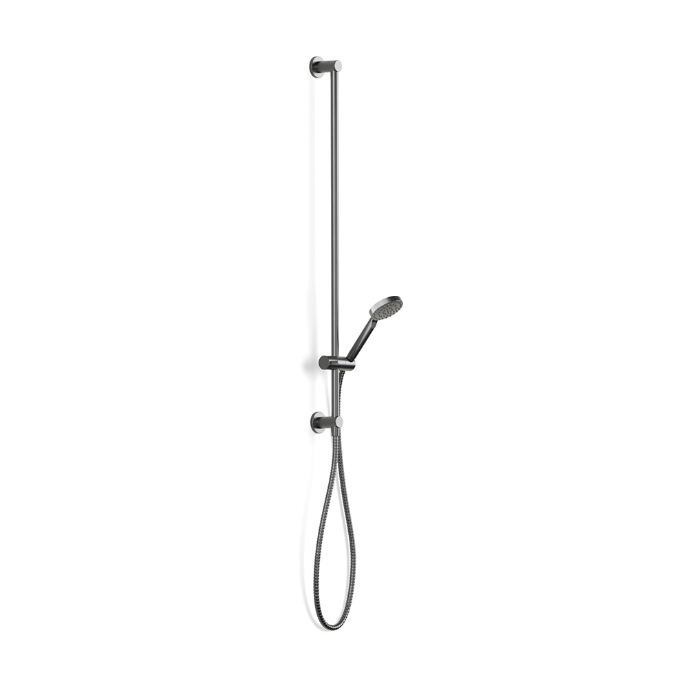 Pegasi Slide Shower, Inflow 900, 90rnd in Brushed Graphite